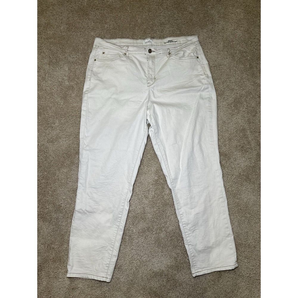 Nicole Miller Womens New York Soho High Rise Skinny Crop Beige Jeans Size 16